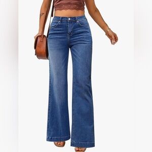 NWT Luvamia women’s wide leg jean stretchy size 2XL see pics for measurements